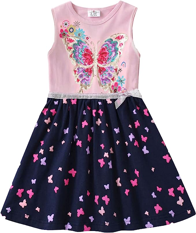 Summer Dresses Short Sleeve Outfit 3-8 Years