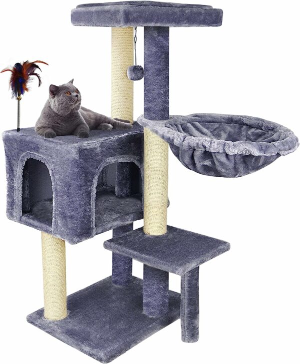AIWIKIDE 002G Cat Tree has Scratching Toy with a Ball Activity