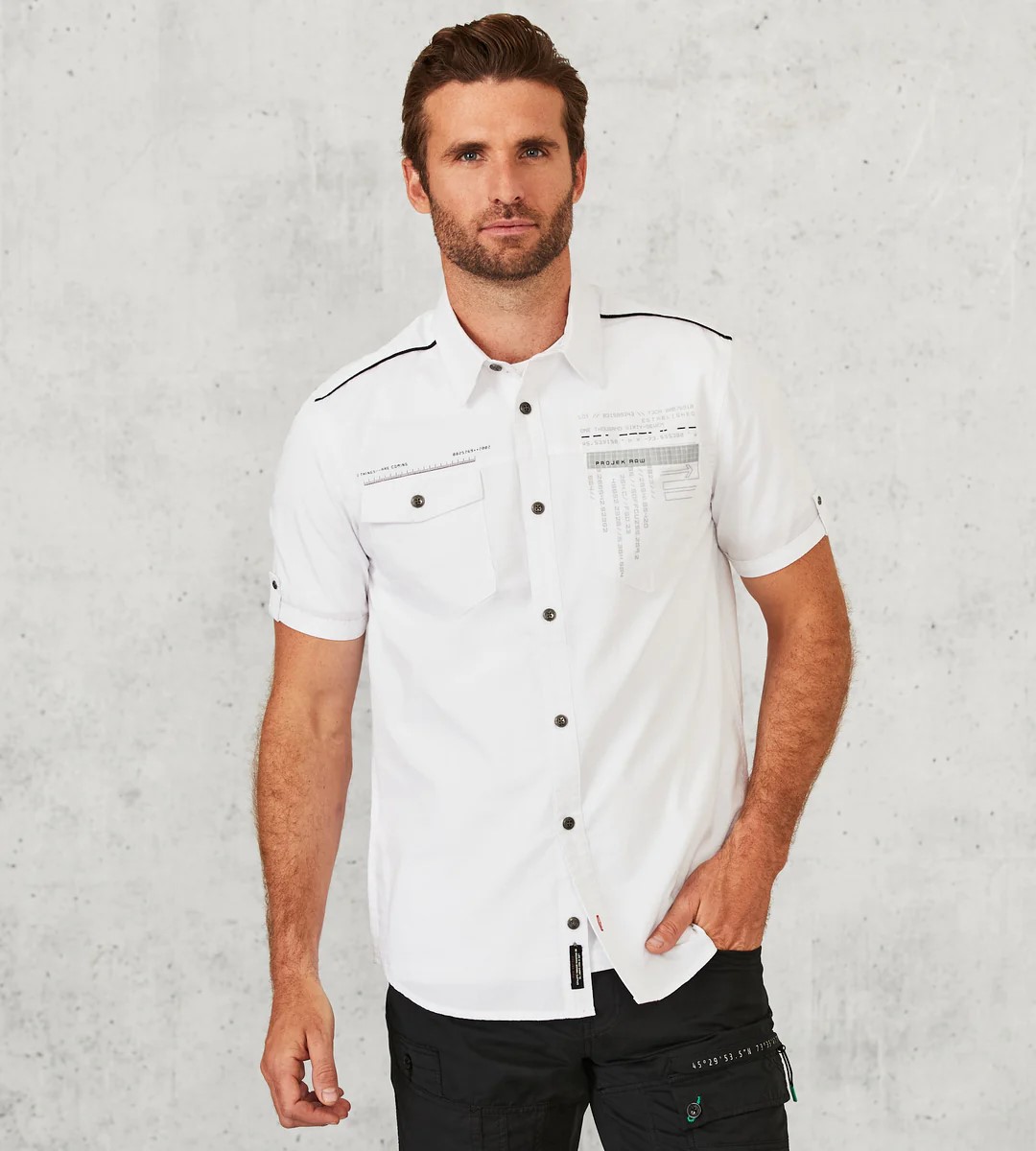 Short-Sleeve Solid Textured Sport Shirt