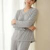 Knit Long Sleeve Pajama Set, HSIA
