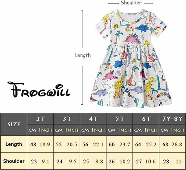 Frogwill Toddler Girls Cotton Dinosaur Tunic Dress