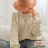 Casual Round Neck Sweater Autumn Long Sleeves Fitted Pullover