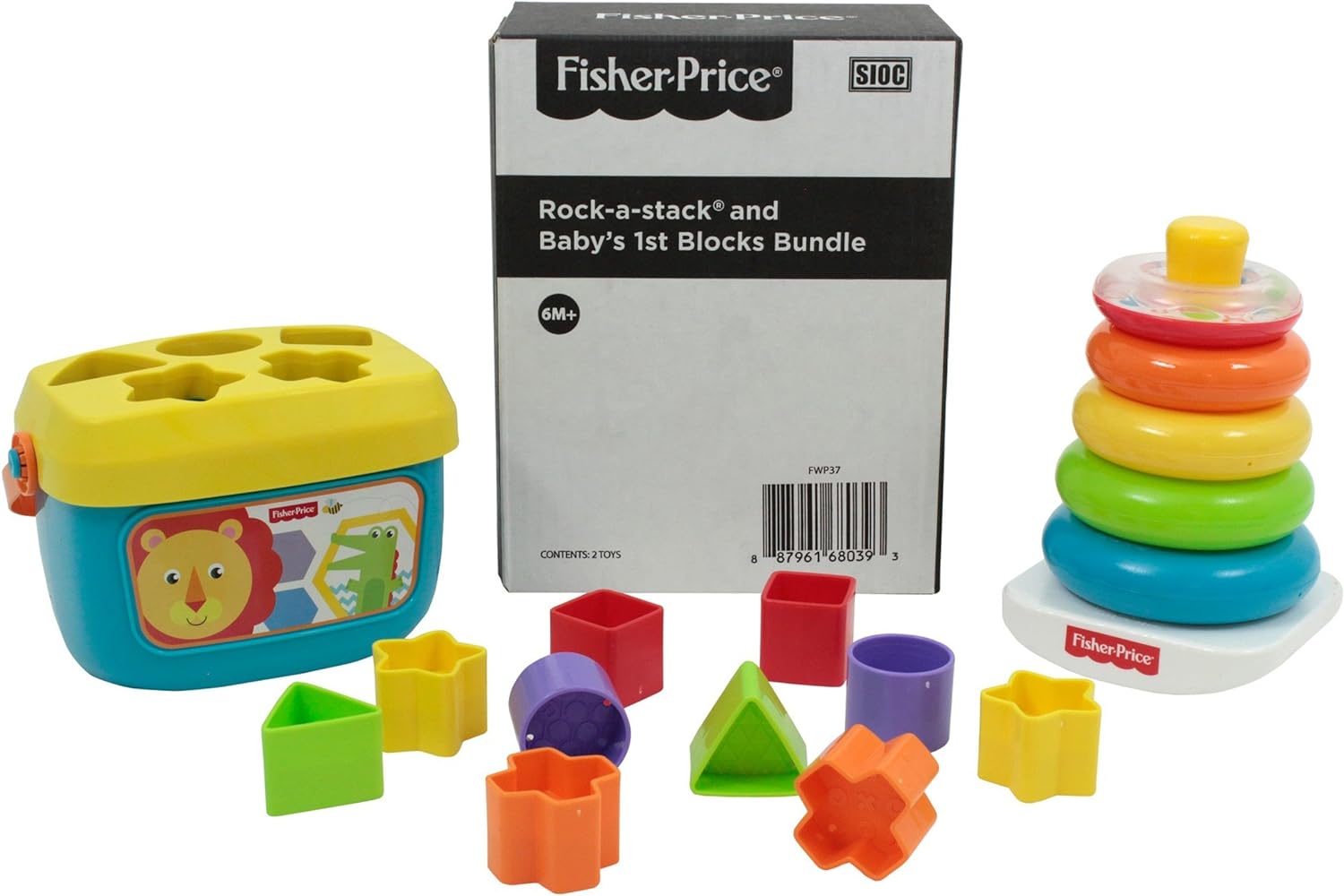 Infant Gift Set with Baby’s First Blocks, Fisher-Price
