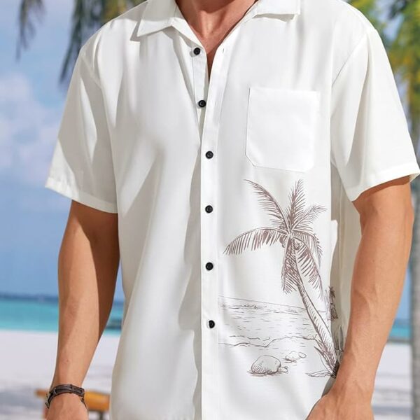 Hawaiian Shirt Short Sleeves Coconut Printed