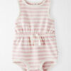 Baby Organic Cotton Pink Striped Bubble Romper