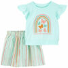 Toddler 2-Piece Butterflies Flutter Top & Striped Skort Set